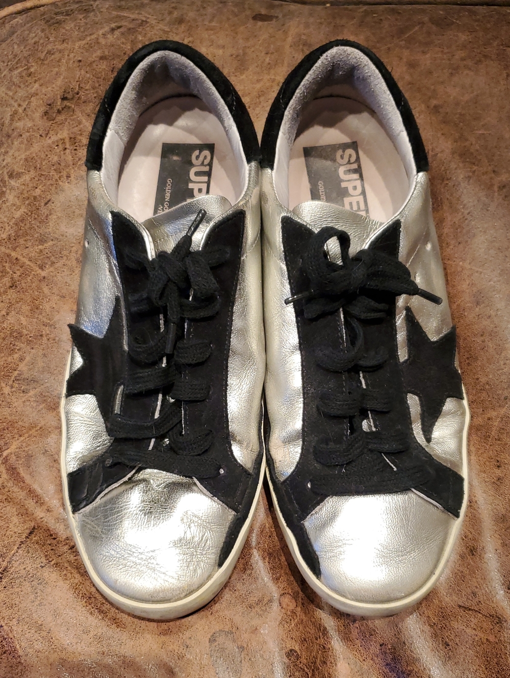silver & black golden goose size 37 euc